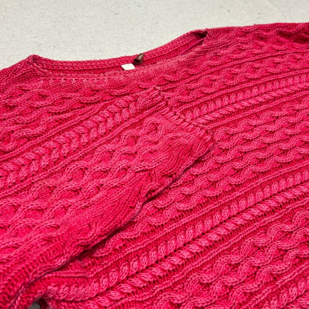 PILCRO by‎ URBAN OUTFITTERS Women's Pink Cable Knit Cropped Sweater XS